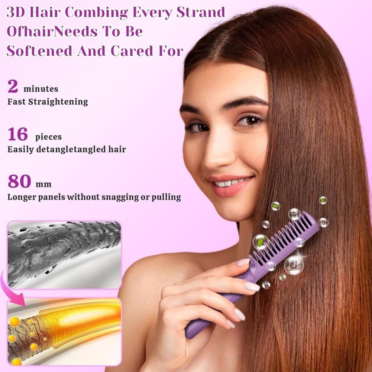 Meneflix Cordless Mini Hair Straightener Hot Comb ✨