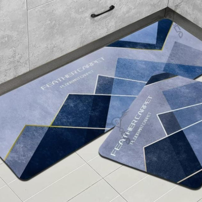 Rubber Floor Mat with Runner Geometric Pattern (Design As per Availibility)