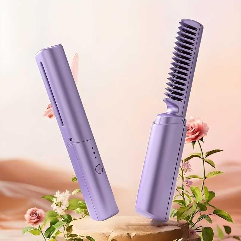 Meneflix Cordless Mini Hair Straightener Hot Comb ✨