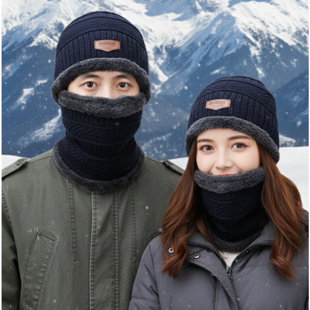 Unisex Woolen Cap Set